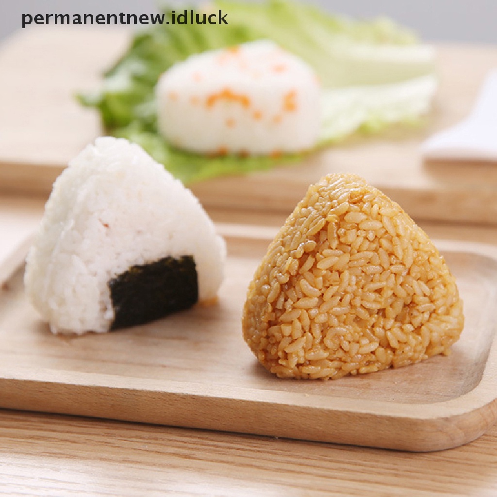 3pcs / Set Cetakan Pembuat Sushi Onigiri Nasi Bentuk Segitiga Model Tekan