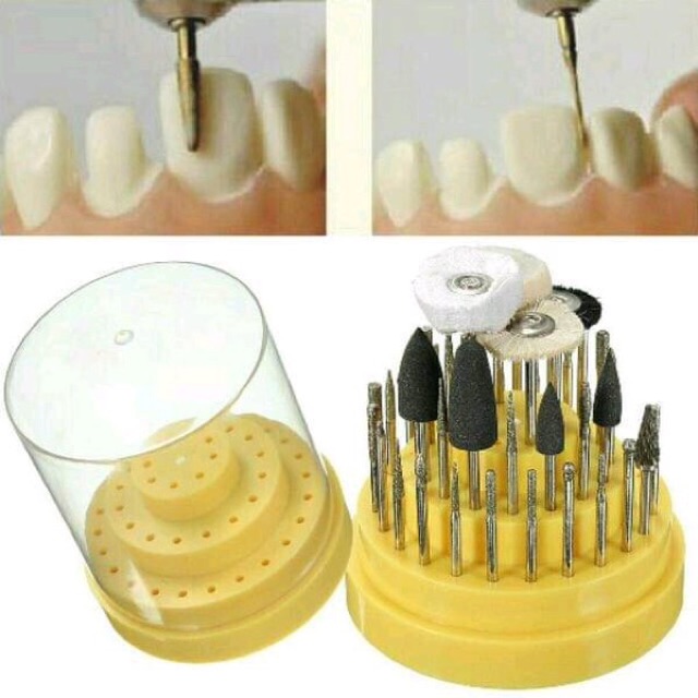 41 PICS INSTRUMENT DENTAL BUR VENEERS GIGI KELINCI POLISHING // BEHELLDENTAL SET BURS VENEER // SET KARET SILICON SILIKON STEEL POLISH BOR DENGAN BOX TEMPAT