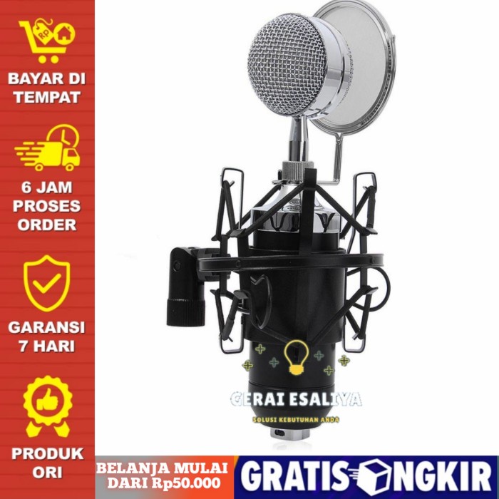 TaffStudio Mikrofon Kondenser Dengan Shock Proof Mount Smule/Podcast