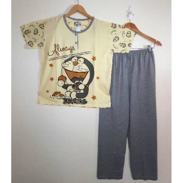  Baju  Tidur  Piyama Wanita  Size L Dsg Doraemon Kaos Katun  