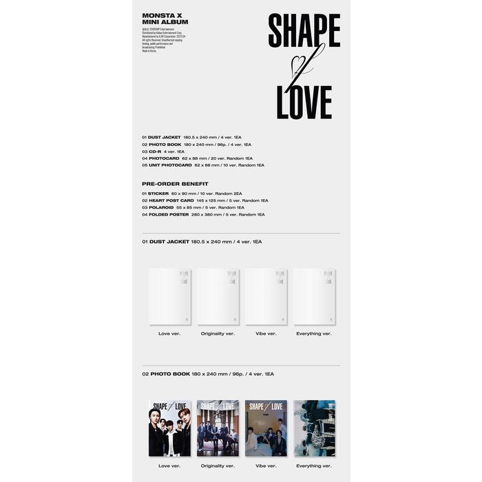 MONSTA X - Mini Album SHAPE of LOVE (CD / KiT)