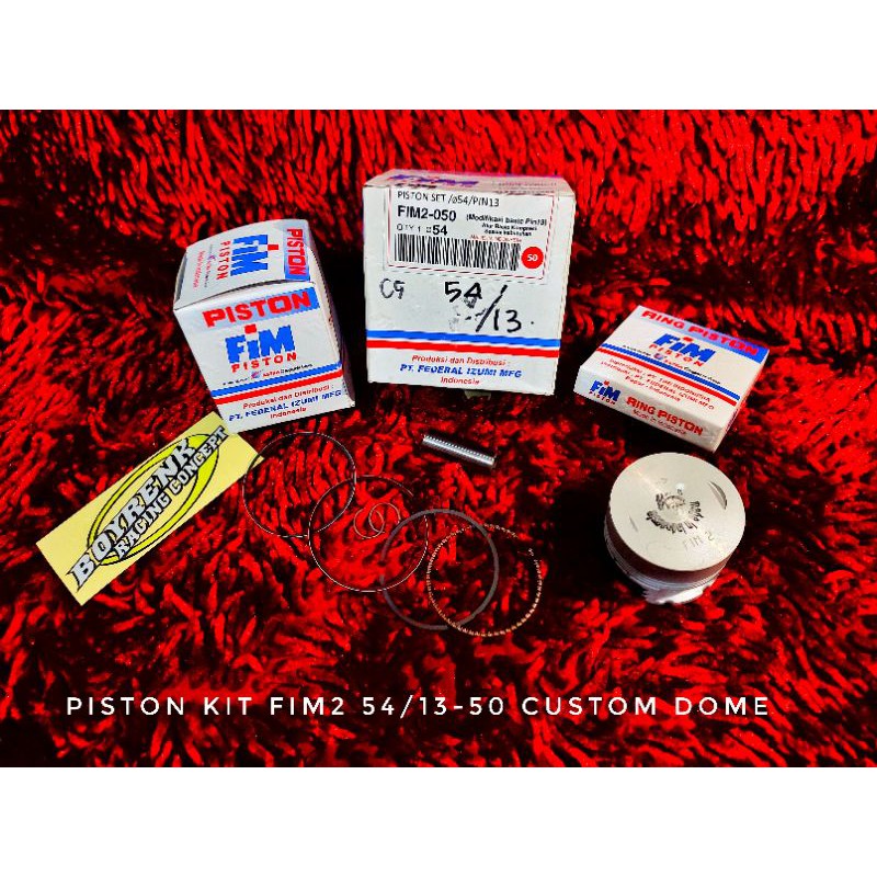 PISTON KIT FIM2 DIAMETER 54 PIN 13 CUSTOM DOME - BOYRENK RACING CONCEPT