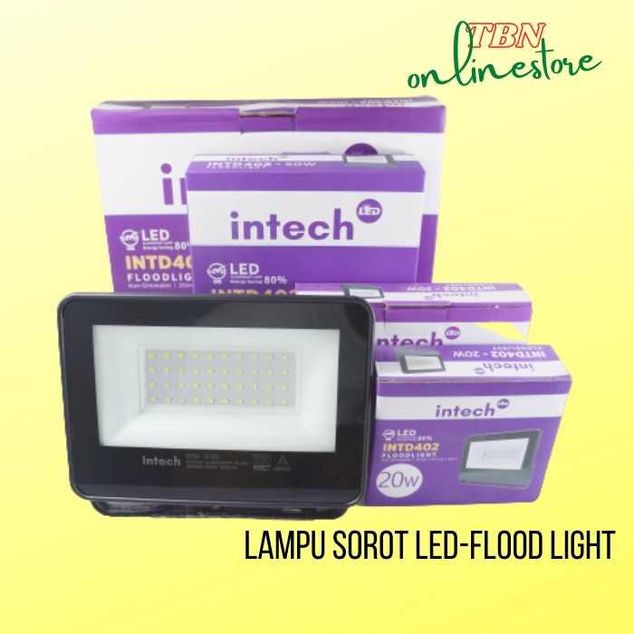 Lampu Sorot LED-Flood Light 10W INTD401 Intech - 20W 30W 50W 100W INTD402 Terang