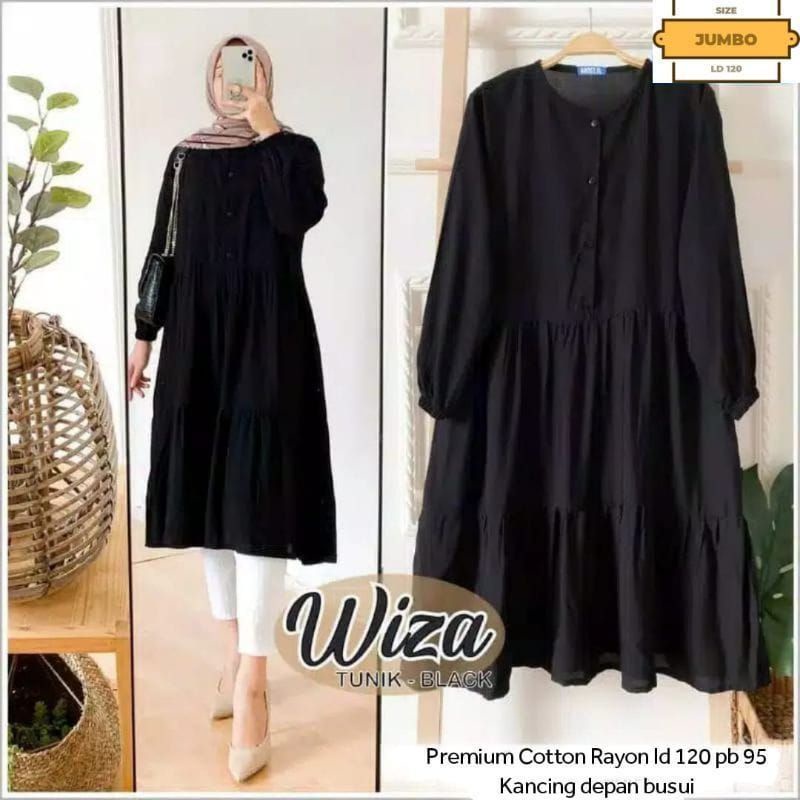 WIZA TUNIK JUMBO LD 120-140 RAYON POLOS PREMIUM ORIGINAL