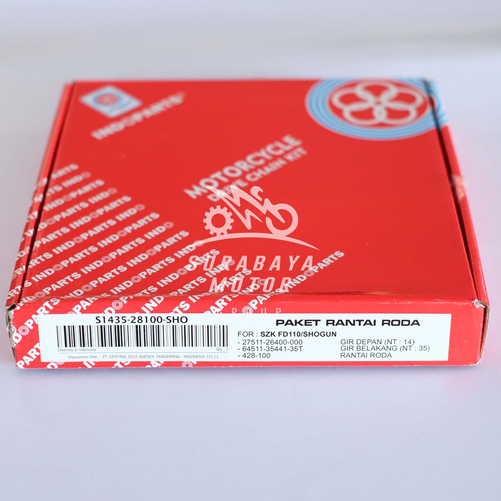 Gearset Shogun INDOPART SHO 110 SB Solid Bush Gear Set Suzuki FD 110 Original Komplit FD