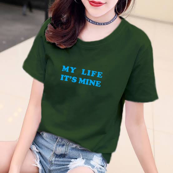 YOURSTYLE1119 - KAOS MY LIFE IT'S MINE BAJU KAOS WANITA DISTRO UNISEX OVERSIZE JUMBO KEKINIAN