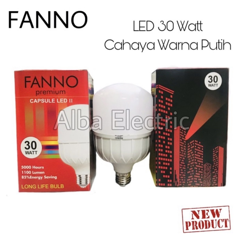 Lampu LED 30 watt Capsul FANNO Cahaya Putih Lampu Jumbo Kapsul Cahaya Putih 30W Lampu Bohlam LED 30Watt