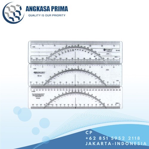 

Penggaris Metric protractor ruler W-45