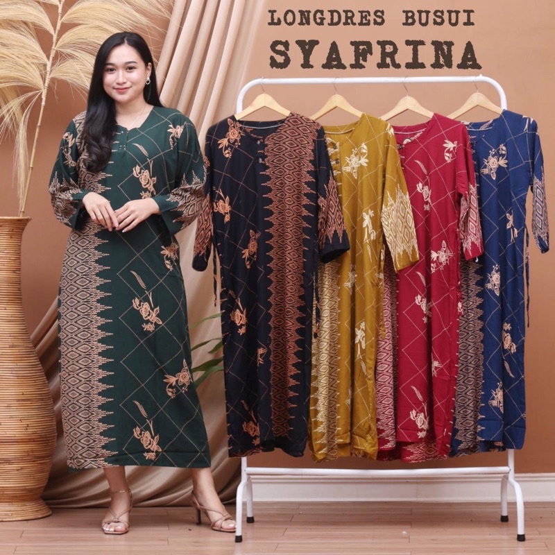 Daster Panjang Gamis Lukis Semata Kaki | Daster Kekinian Bumil Busui Friendly Kancing depan