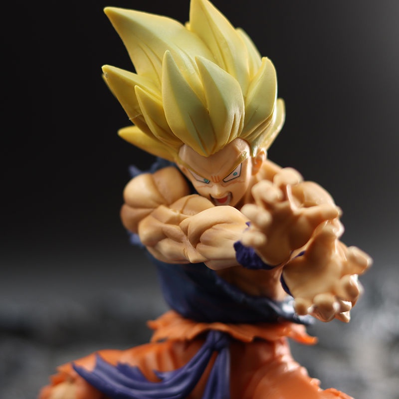 Mainan Action Figure Model Anime Dragon Ball Z Goku Super Saiyan Fighting Bahan PVC