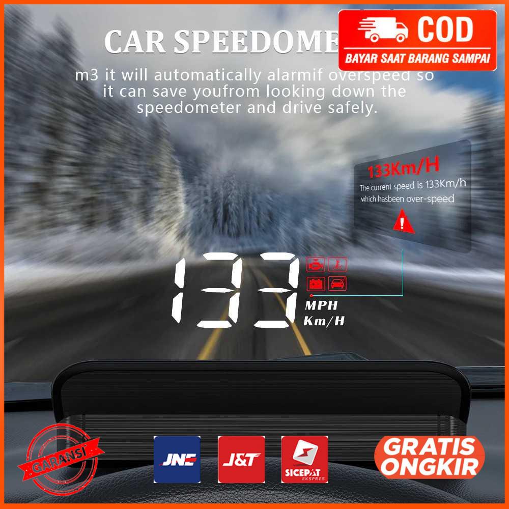 Display HUD Mobil OBD2 Speedometer Head-Up Digital Projector M3