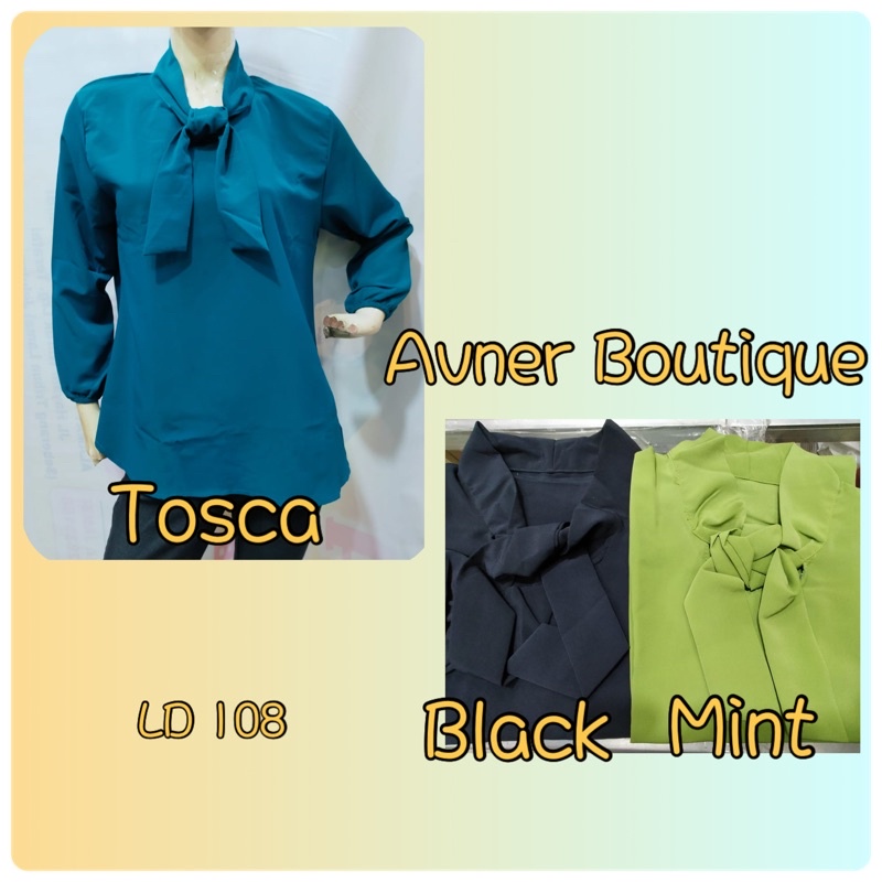 Atasan kantor wanita fashion blus korea  style lengan panjang import