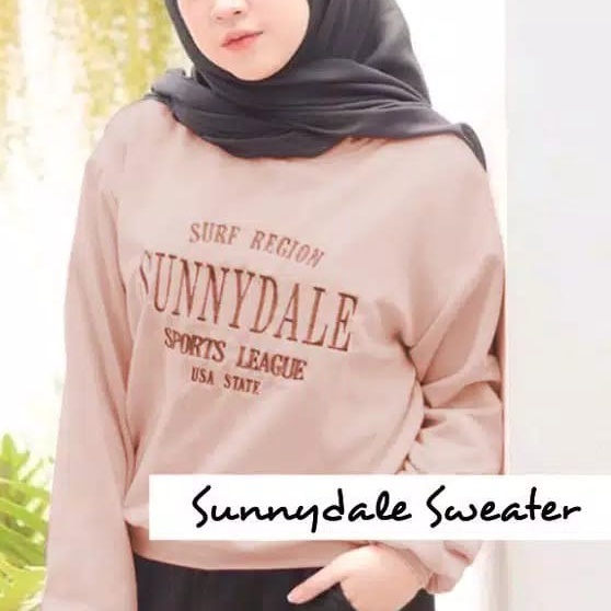 SUNNYDALE BORDIR SWEATER CREWNECK PREMIUM / SWEATER WANITA TEBAL / SWEATER BORDIR