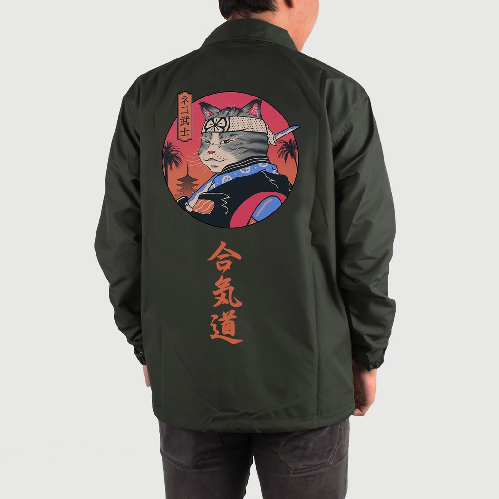 Zola Project Jaket Coach Japanese Culture Samurai Cat