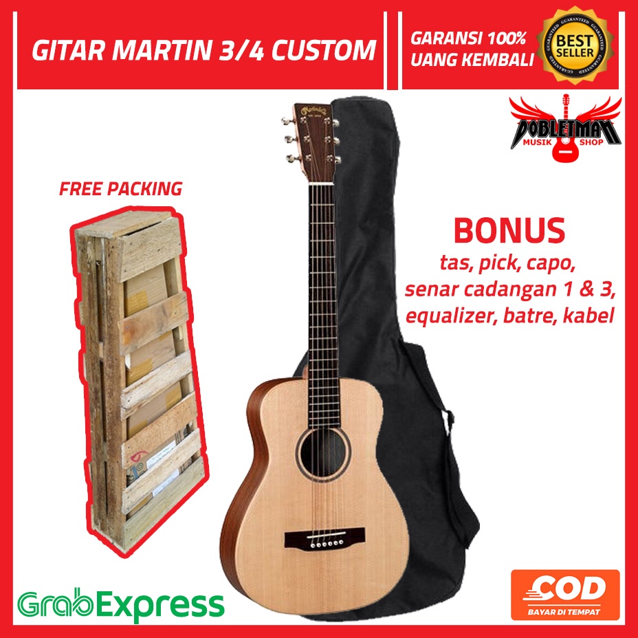 [COD BISA] Gitar Martin 3/4 Akustik | Gitar 3 per 4 Martin | Gitar Akustik Kecil Custom Premium
