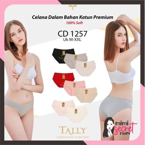 ❤ MIMI ❤ TALLY CD CELANA DALAM 1257 | BAHAN KATUN | LOW WAIST | M - XXL | ADA JAHITAN DI BAGIAN BELA