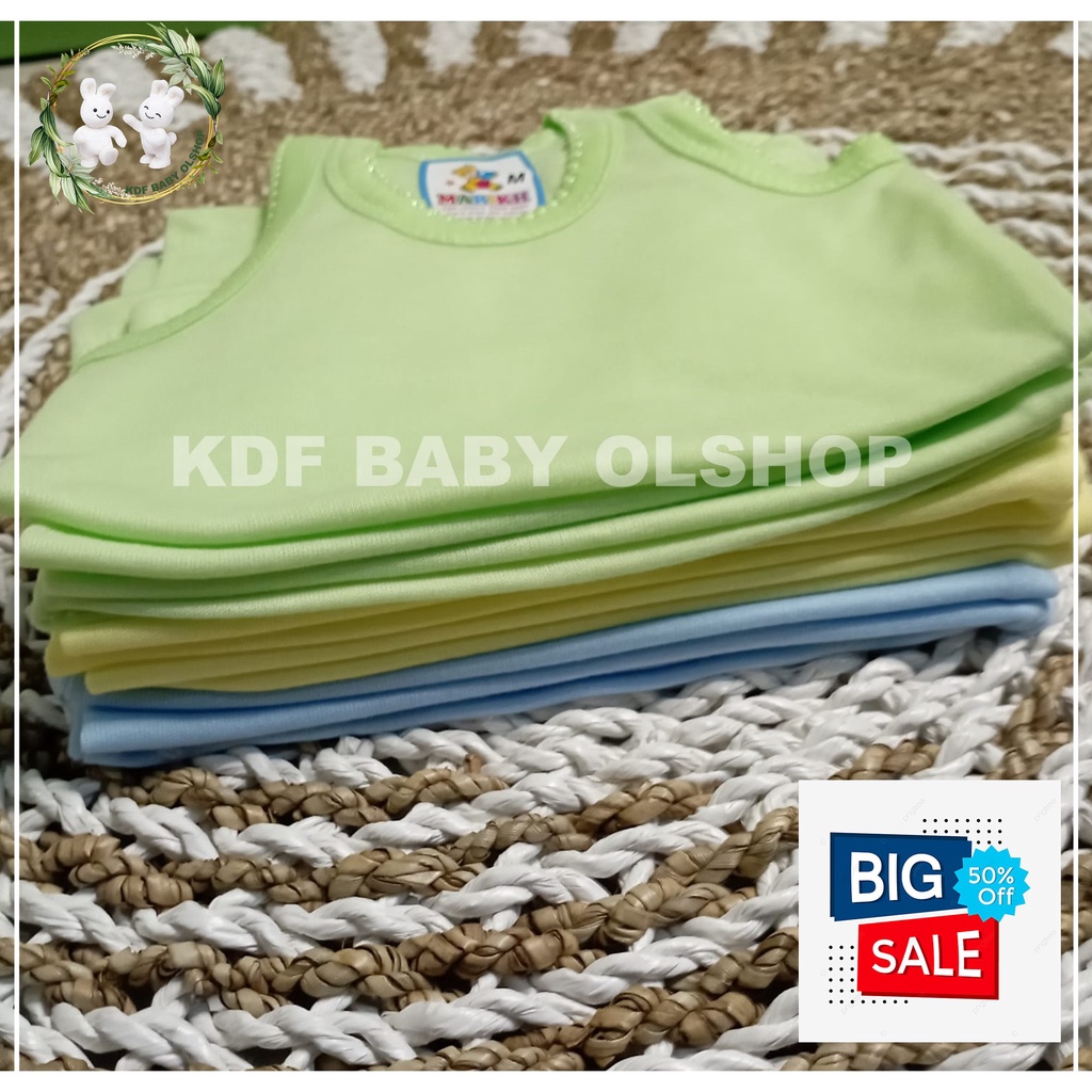 12 PCS KAOS DALEM ANAK,SINGLET ANAK WARNA CERAH HIJAU,BIRU,KUNING,USIA 3 BULAN- 1-23456 TAHUN