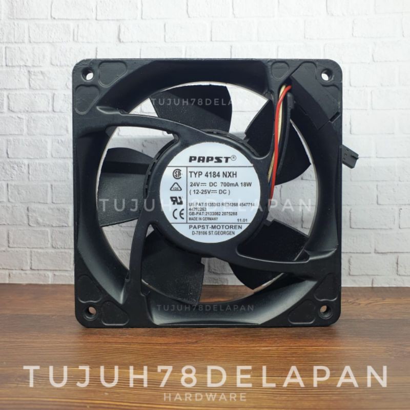 FAN PAPST TYP 4184 NXH 12CM 24VDC 18W
