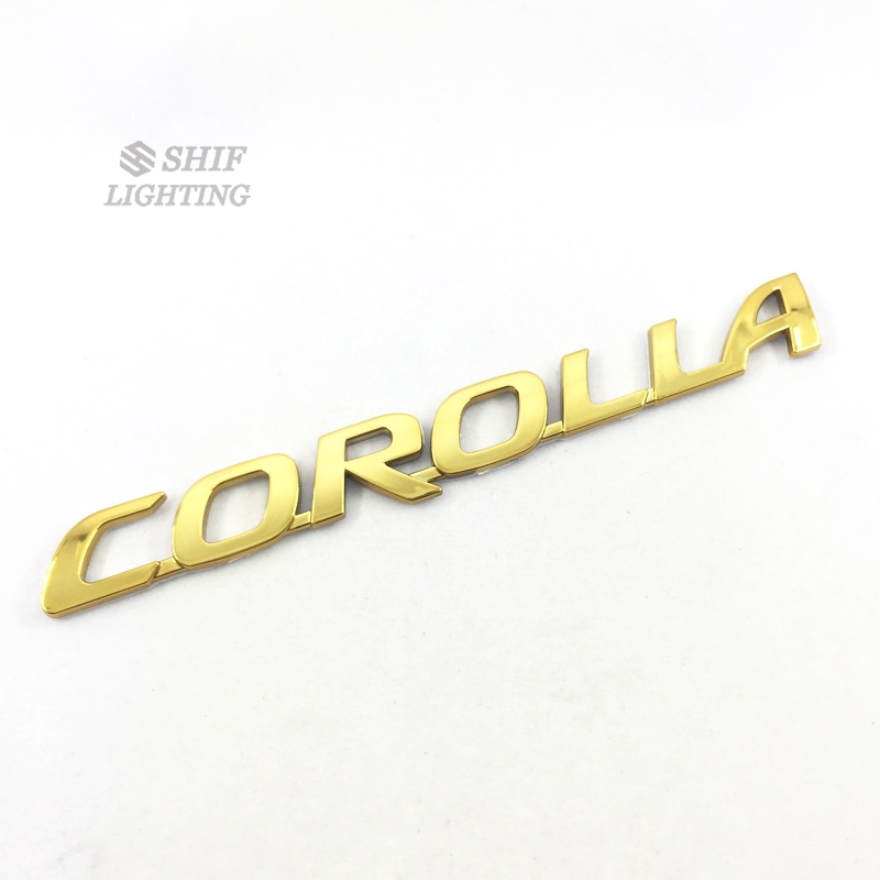 1pc Stiker Emblem Logo COROLLA Bahan ABS Warna Emas Untuk Dekorasi Bagasi Mobil Toyota