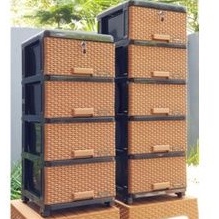 LEMARI LACI PAKAIAN CONTAINER ROTAN - NAPOLLY CONTAC