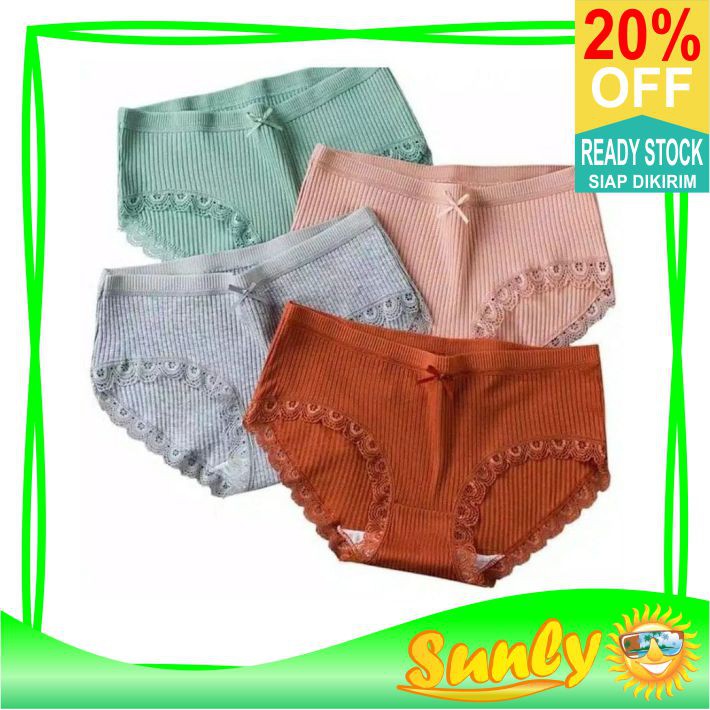 ☀ Sunly ☀ A030 CD imut fashion Undies Celana Dalam Wanita Polos high quality katun import Jepang