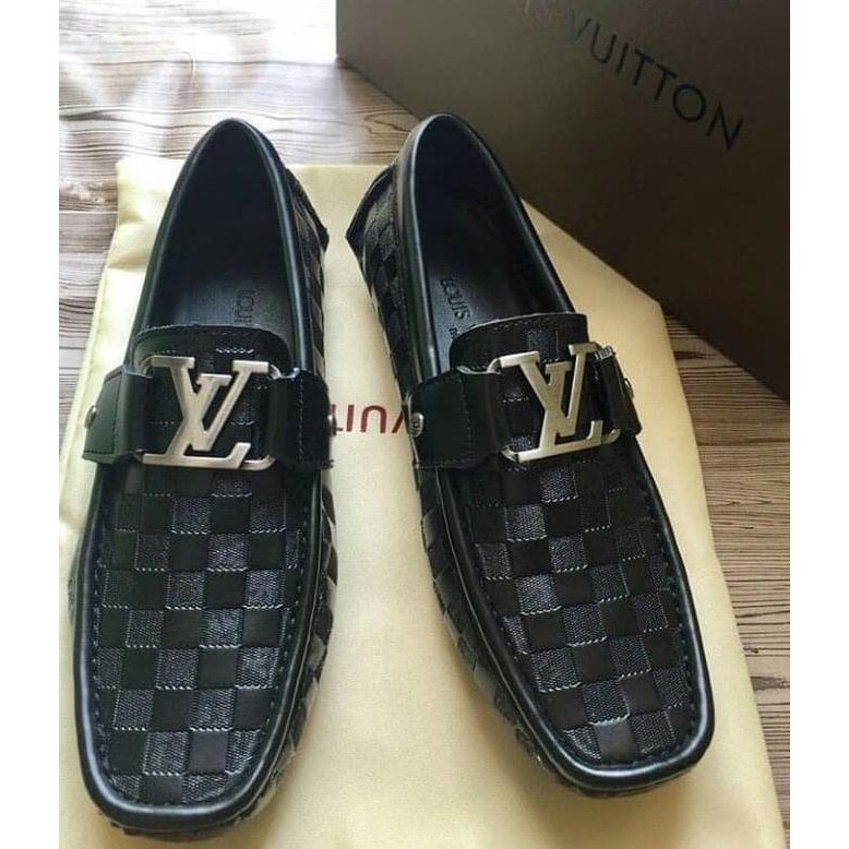 Kualitas Terbaik ORI LEATHER JUAL SEPATU LV LOAFER BLACK KULIT PREMIUM QUALITY RAMAH DOMPET