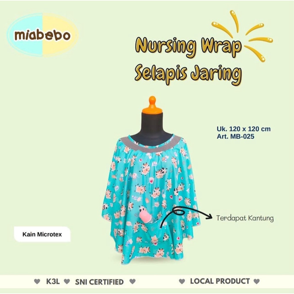 Miabebo Nursing Wrap Selapis Jaring MB-025/APRON IBU MENYUSUI/PENUTUP MENYUSUI