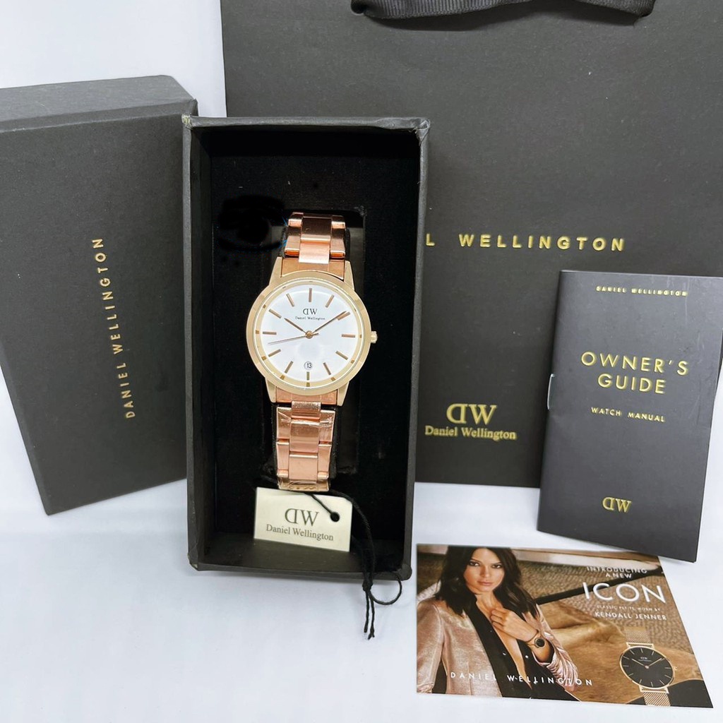 Grosiran BISA COD Jam Tangan Wanita 3080GI Analog Strap Stainless Steel Tanggal Aktif Fullset (Box Exclusive, Owner Guide, Paperbag. &amp; Baterai Cadangan)