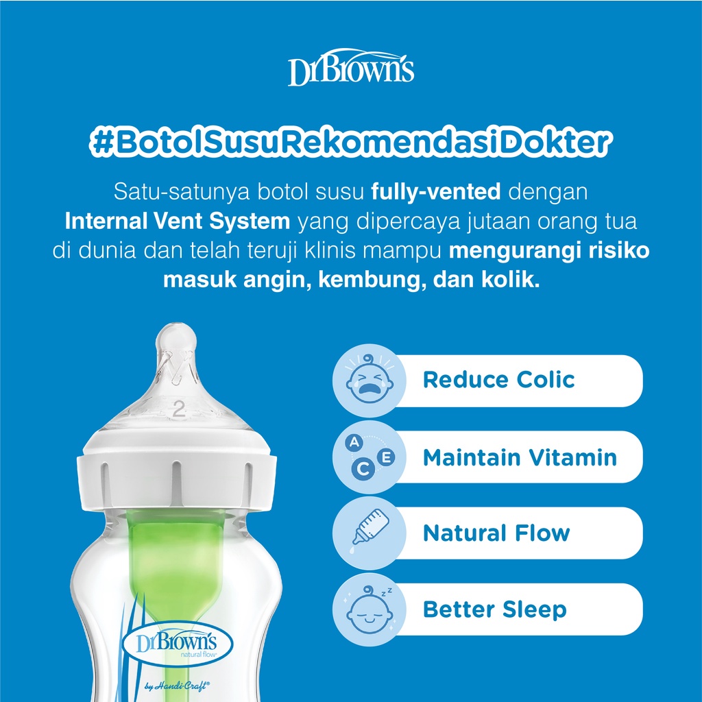 Dr. Browns Options+ Narrow Bottle Anti Kolik 4oz / 120ml Blue Botol Susu 60ml SB21401
