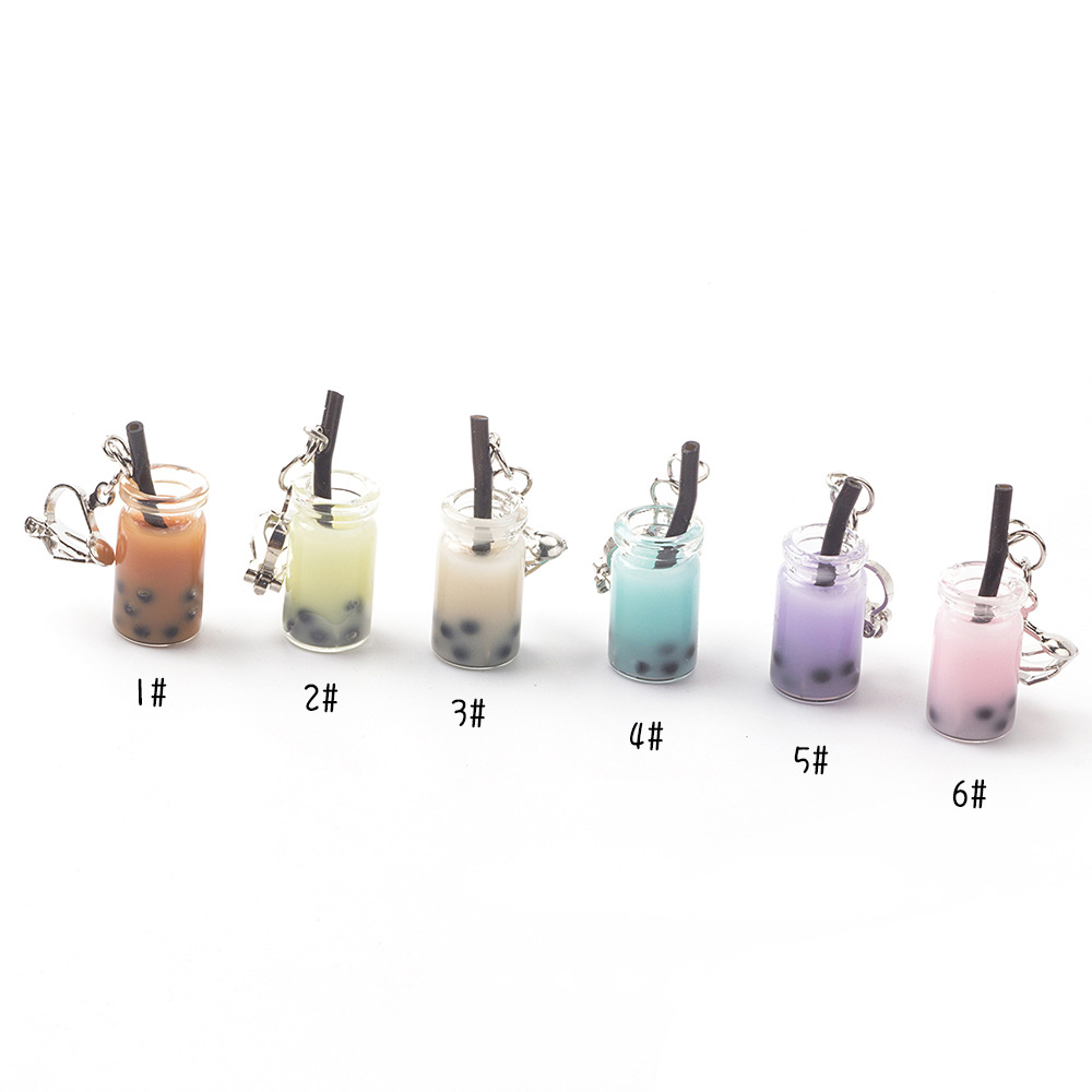 Anting Klip on Tanpa Tindik Bahan Resin Bentuk Milk Tea Untuk Wanita