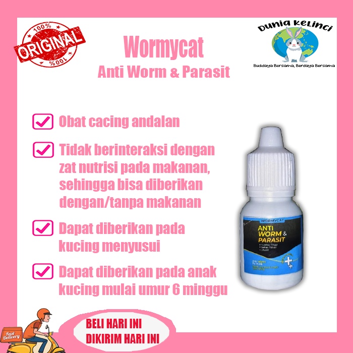 Obat cacing Kucing Wormycat Anti worm parasit