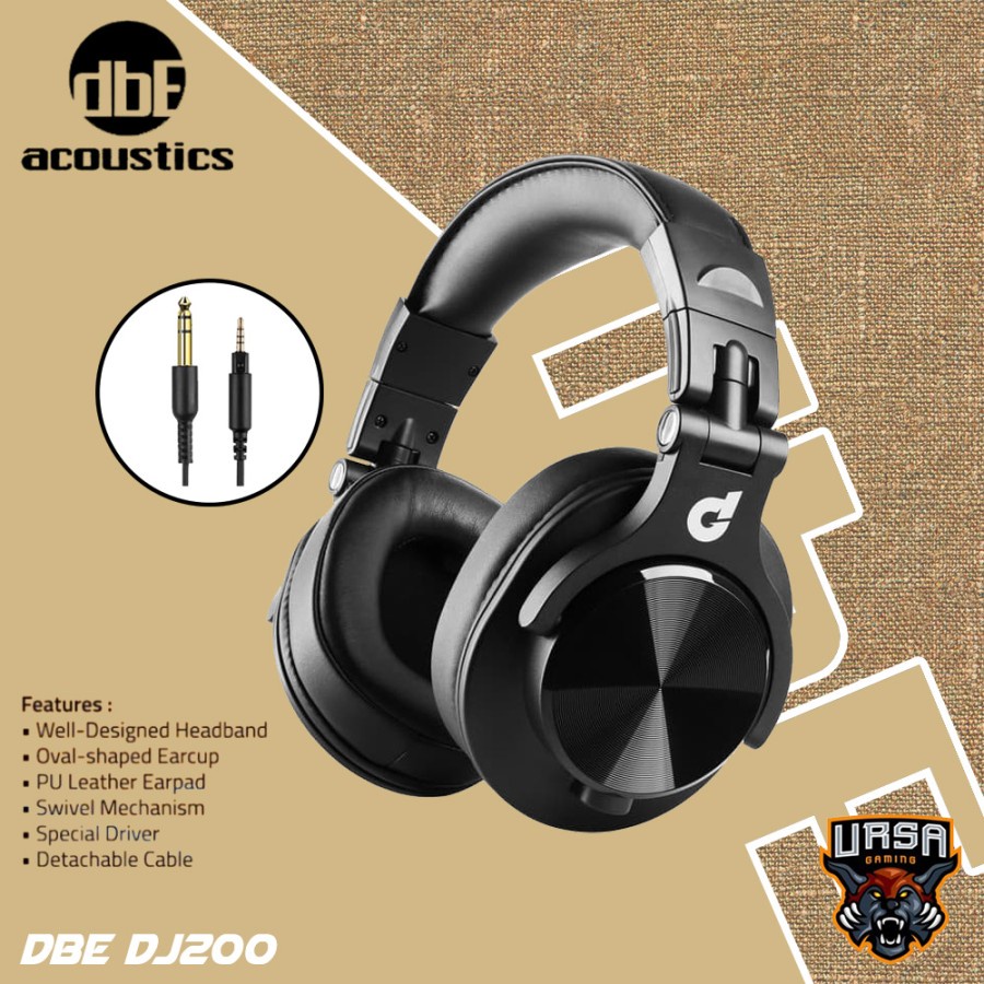 Headset dbE DJ200 Foldable Headphone 3.5MM 6.3MM - Gaming - Garansi