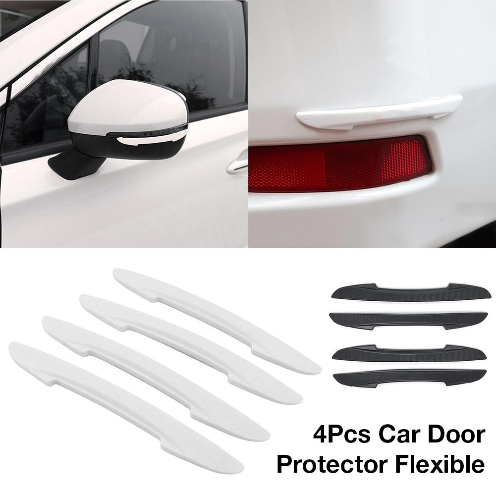 4 Pcs Stiker Pelindung Bumper Pintu Mobil Flexible