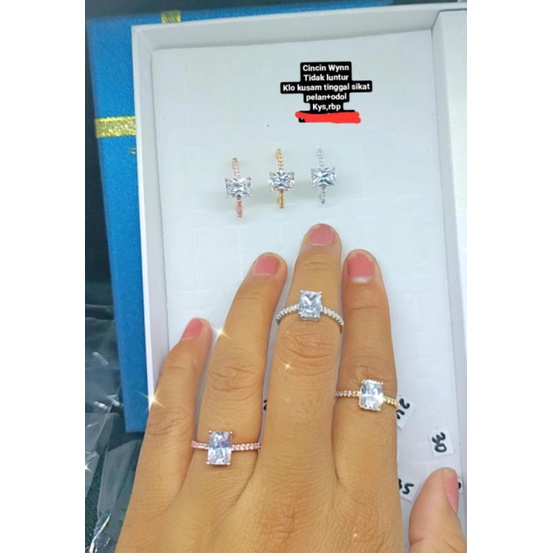 Cincin wynn titanium,tidak luntur/replika berlian eropa mata diamond kilau,kusam sikat pelan+odol