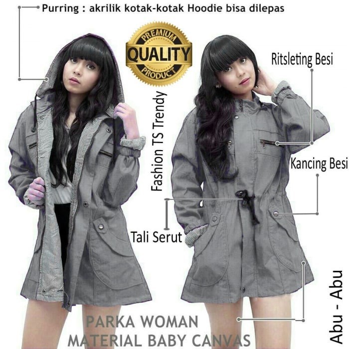 JAKET PARKA WANITA // JAKET PARKA CANVAS WANITA