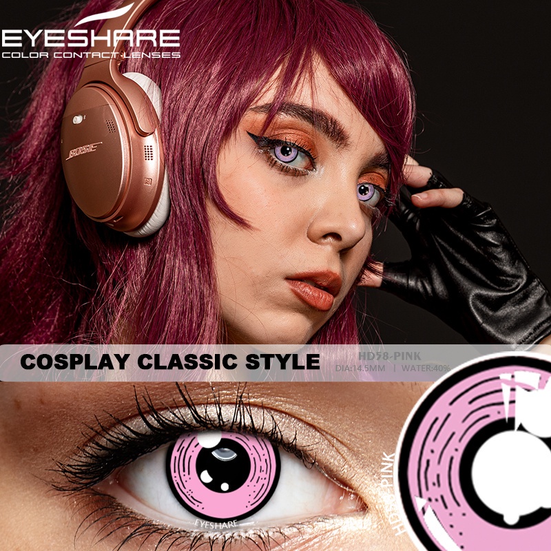 Softlens-Mata Kucing Hijau 2pcs  Seni Gothic Gila Lensa Kontak  Cosplay anime Lensa  Acara Pesta Halloween Kontak - Karakter manga  Naruto Soflens