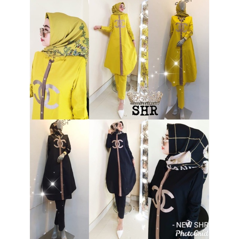 READY ORI SHR NEW ONE SET TUNIK & PANTS KATUN LINEN PREMIUM