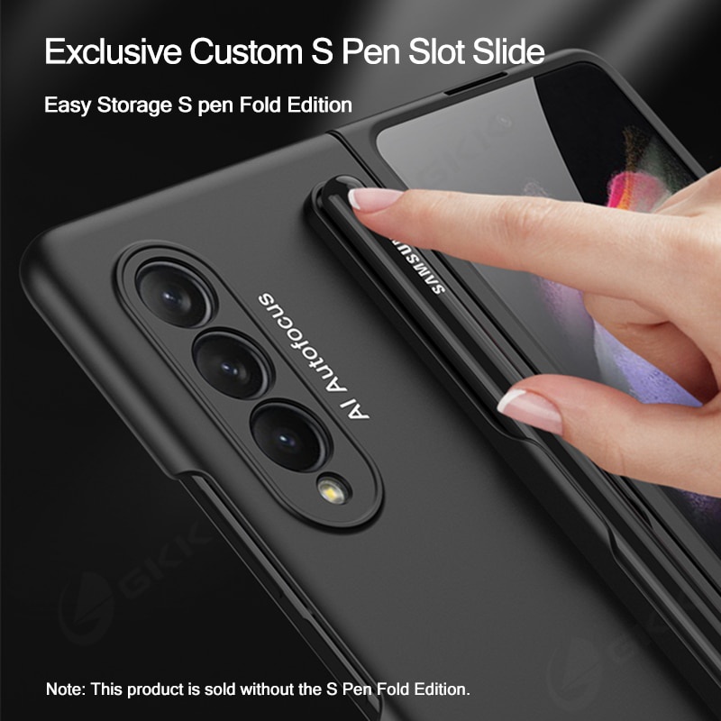 Frosted Matte Skin Feel Folding Phone Case Samsung Galaxy Z Fold 3 And With Slot Pen