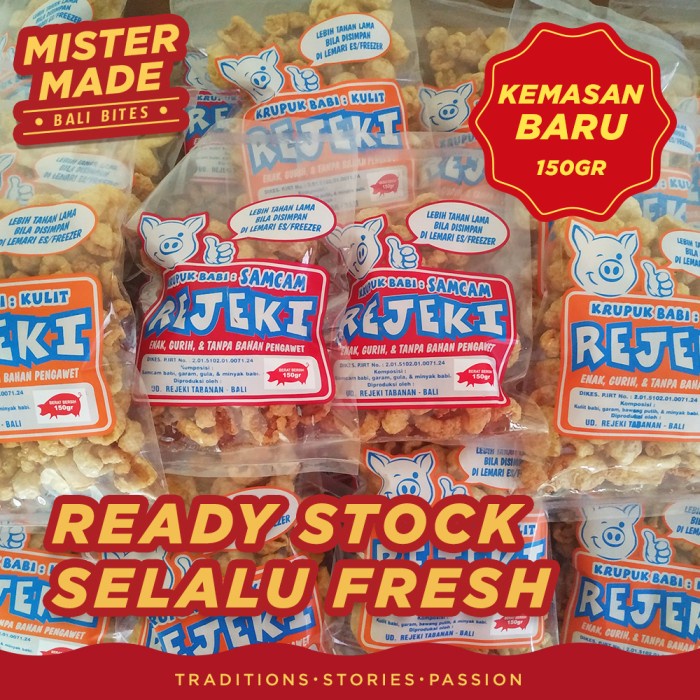 

✨COD✨ Kerupuk Babi Rejeki Kulit Babi / Samcam Babi Khas Bali - Kulit 150g