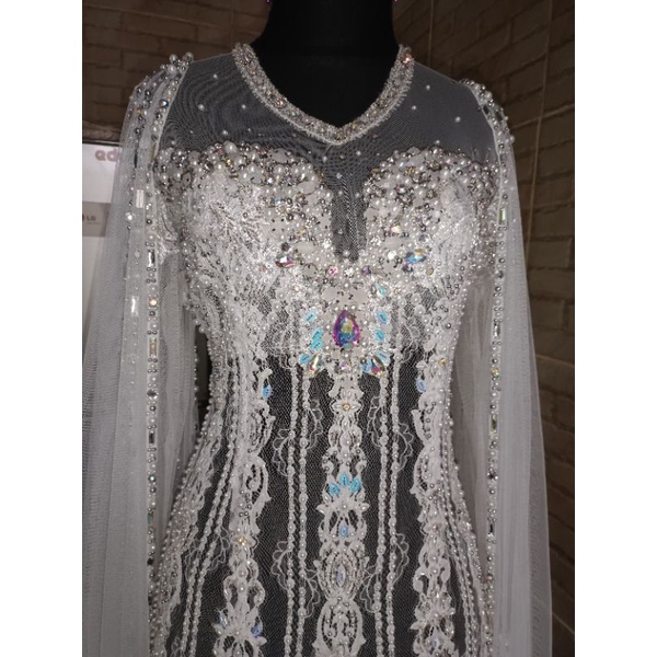 kebaya akad putih mewah full Payet jepang dan batu swarosky