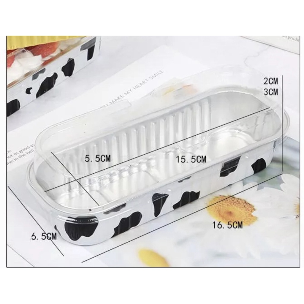 Tray aluminium foil motif dan warna lucu untuk macaroni pasta pudding kue bake oven tray makanan