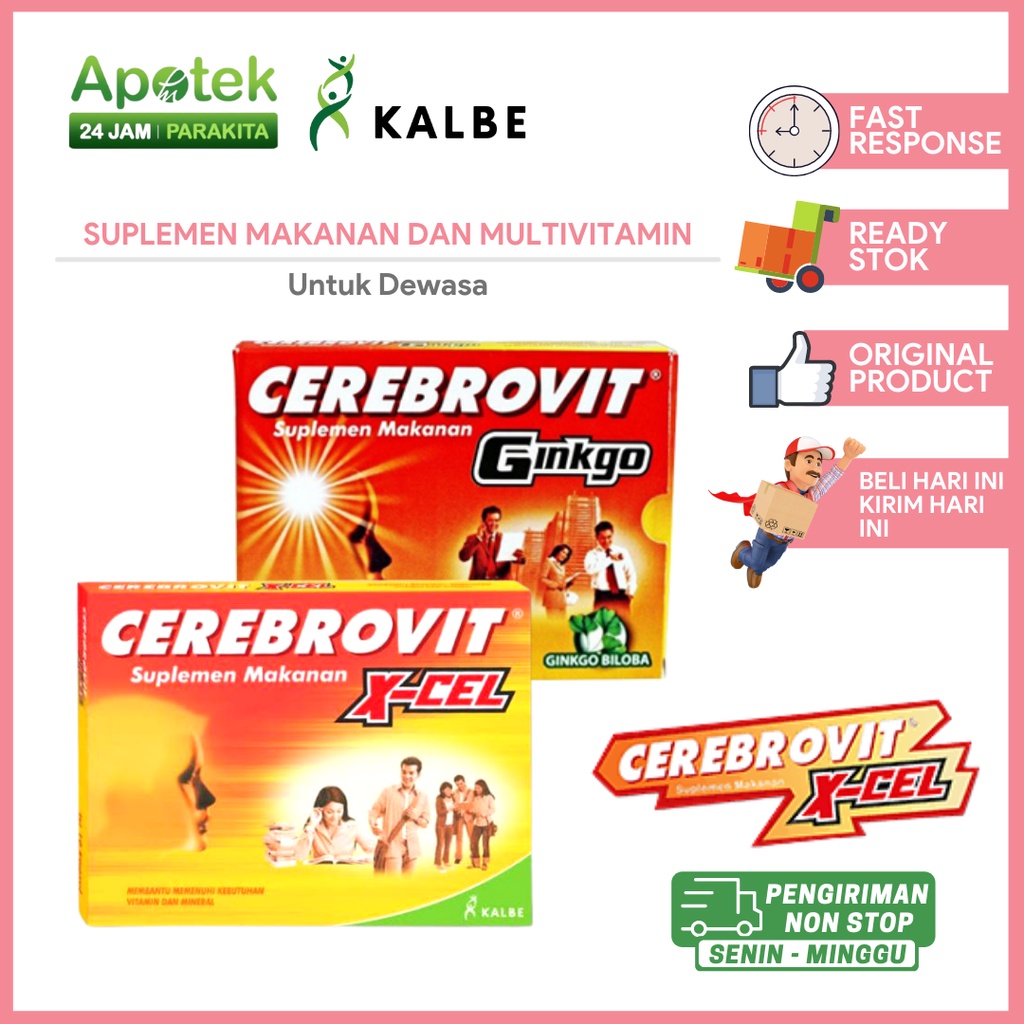 Cerebrovit X - Cel / Ginkgo Untuk Nutrisi Otak dan Stamina