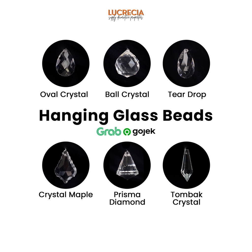 Bandul kristal kaca aksesories lampu gantung chandelier roncean manik manik gantungan ACC-26