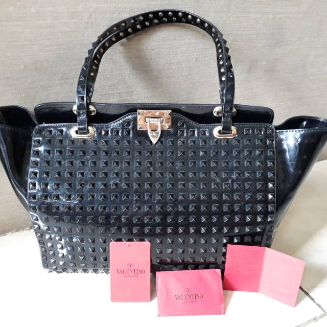 Tas Valentino Garavani hitam jelly tote