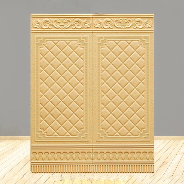 PROMO BELI 30 FREE 1 PCS !! WALLFOAM 3D PANEL 90CM X 70CM WALLPAPER FOAM-PNEL KOTAK GOLD 5MM