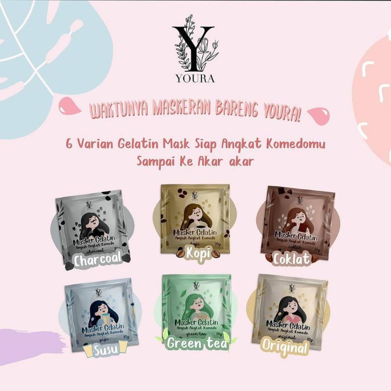 MASKER GELATIN / MASKER KOMEDO BY YOURA 10GR