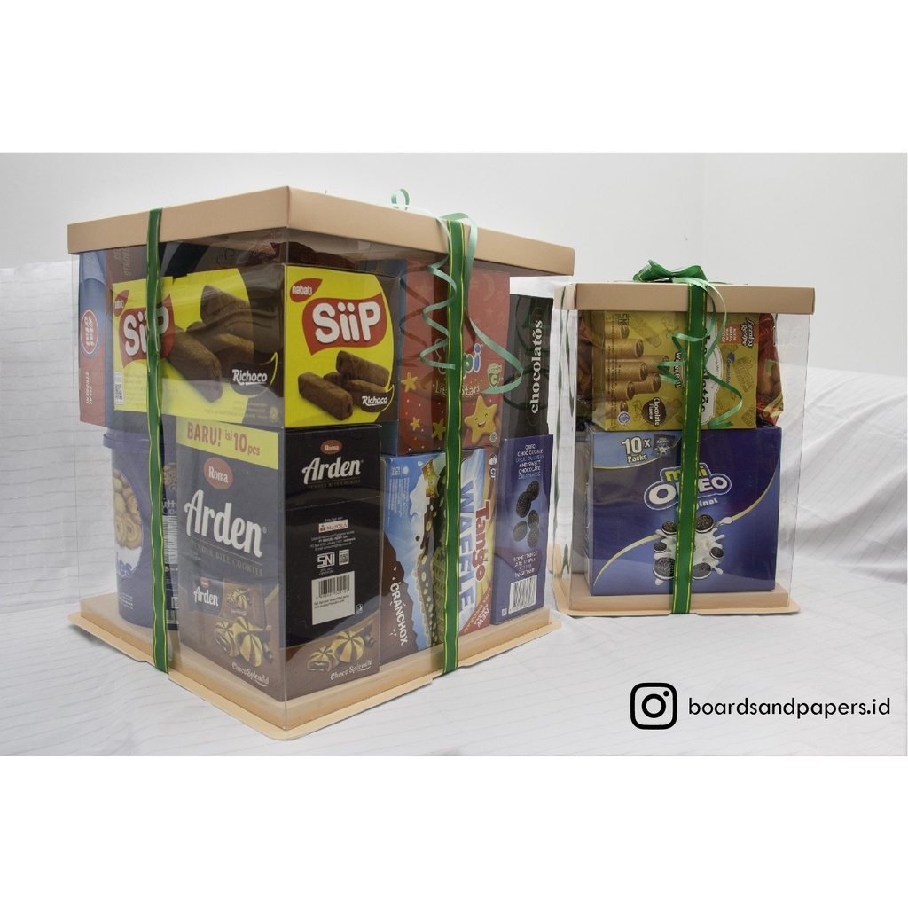 Cake Box Kotak Hampers Seserahan Sangjit Plastik Mika Transparan - Pink