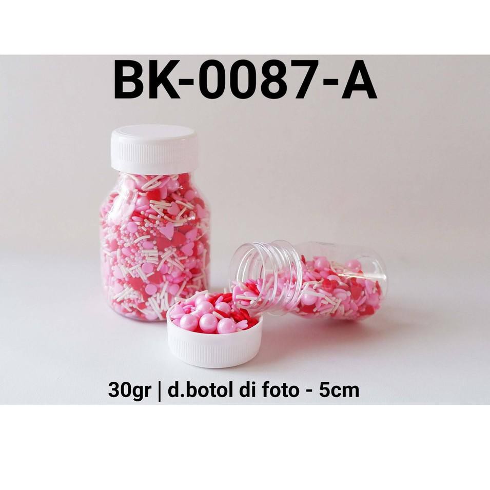 

ZSF BK-0087-A Sprinkles sprinkle sprinkel hati mix merah pink 30gram 30gr ZCC