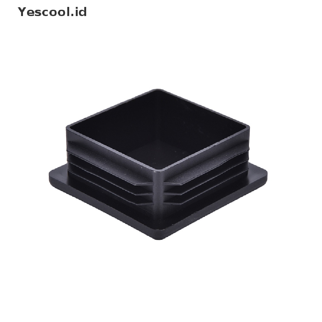 【Yescool】 10Pcs Plastic Black Blanking End Caps Square Inserts For Tube Pipe Box Section .