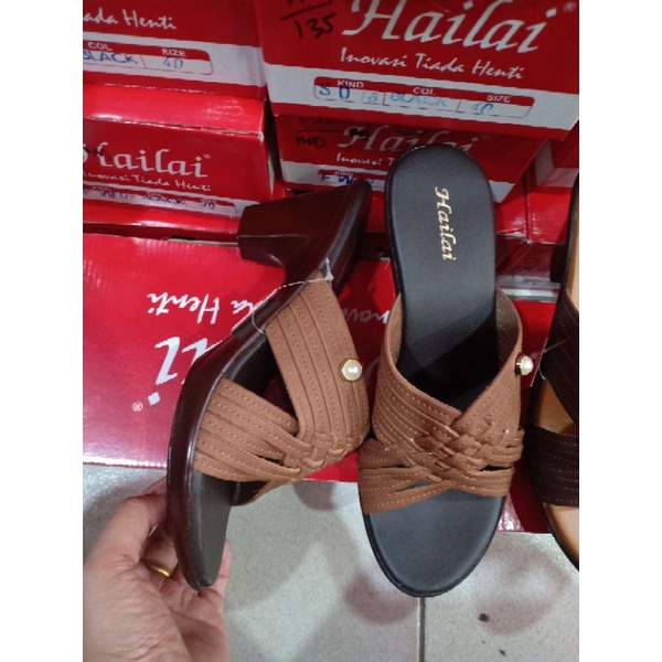 sendal Hailai original cewek tumit mewah elegan